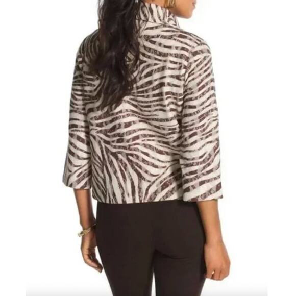Chico’s 1 Zebra Swing Jacket | Runway-Inspired Neutral Brown Lace Fall '25 Trend - Picture 3 of 9